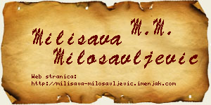 Milisava Milosavljević vizit kartica
